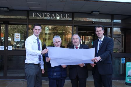 Reviewing plans at leisure centre